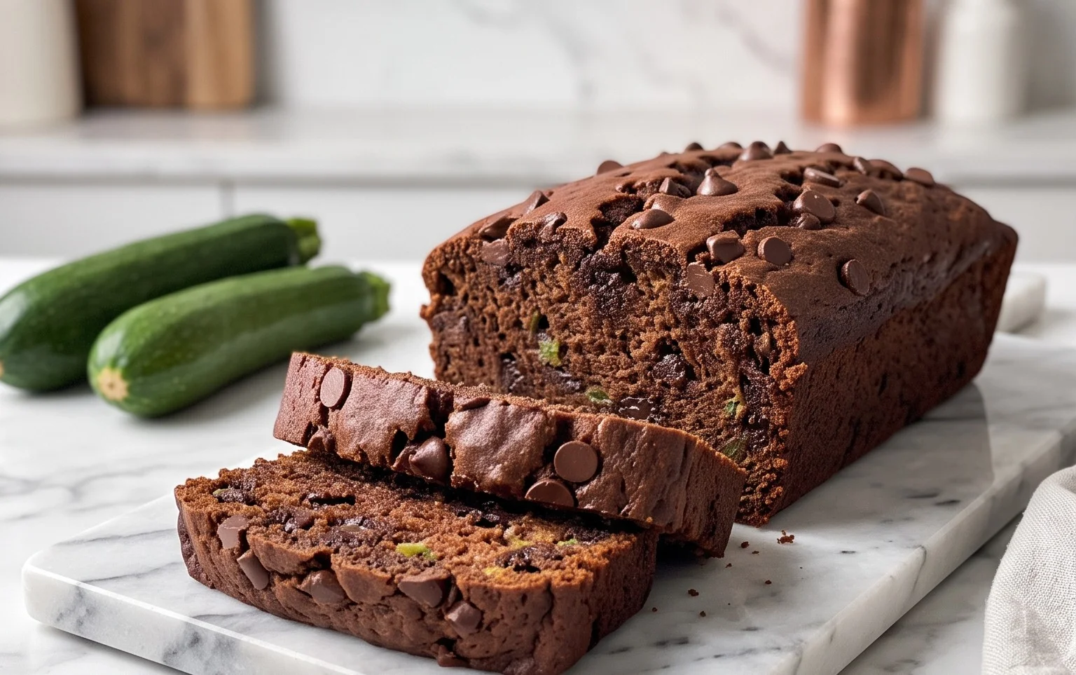 Pain aux courgettes triple chocolat: recette irrésistible
