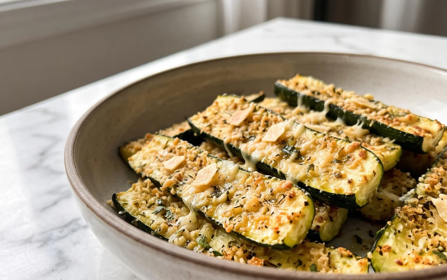 Courgettes Rôtiesail d&rsquo;Ail Parmesan Croustillantes