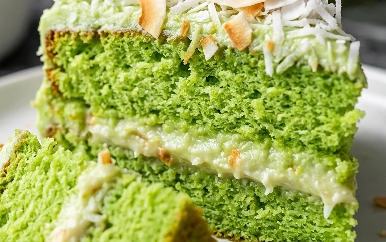 Pandan Coconut Cake